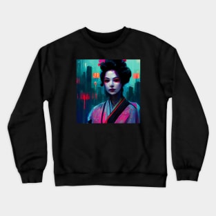 A cyberpunk geisha Crewneck Sweatshirt